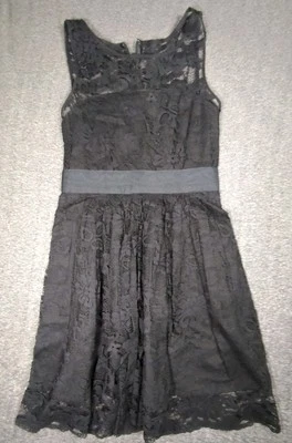 BB Dakota Dress Womens Size 0 Black Floral Lace Lined - Изображение 1 из 4