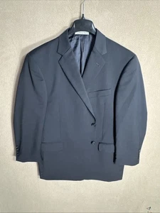 Joseph Abboud Marzotto 100's 100% Wool 44S Dark Gray Charcoal Black Short Arms - Picture 1 of 16