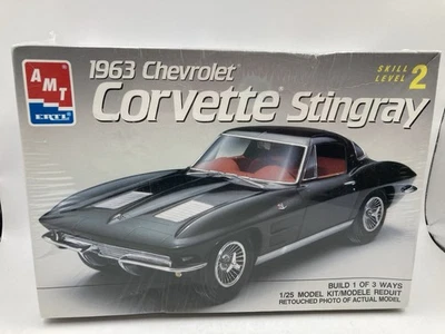 NEW SEALED 1989 AMT ERTL 1963 Corvette Stingray 1/25 Model Kit 6520 Skill 2  10+ - Image 1 of 4