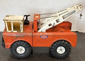 Vintage Orange Mighty Tonka Abschleppwagen Doppelausleger Wrecker 18,5"🔥 - Bild 1 von 24