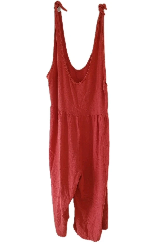 Mono para mujer Lagenlook grande mezcla de lino naranja cremallera lateral informal bohemio Foto 1 de 4