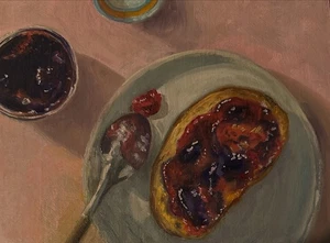 Buttered Toast With Grape Jelly - Original Oil Painting - Picture 1 of 1