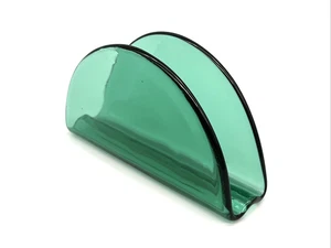 Williams Sonoma GRANDE CUISINE Green Glass Napkin / Envelope Holder - Picture 1 of 10
