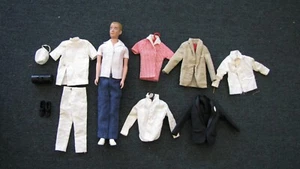 1960 Barbie Straight Legged Ken Doll with Clothes and Shoes - Picture 1 of 12