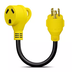 Cable adaptador generador cable de 3 clavijas bloqueo giratorio 30A L5-30P macho a RV 30A TT-30 hembra - Imagen 1 de 12