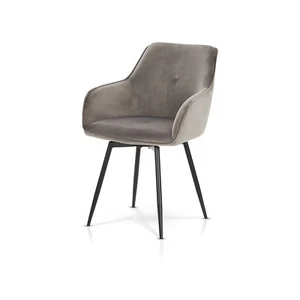 Esszimmerstuhl Küchenstuhl mit Armlehnen Drehbar 360° Samt Mikrofaser Poster KHG - Bild 1 von 8