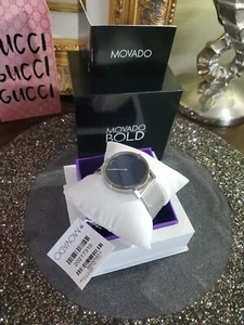 Men's Movado Bold Evo Watch Blue Dial Silver Mesh Bracelet 3600901 SWISS 40mm - Picture 1 of 19