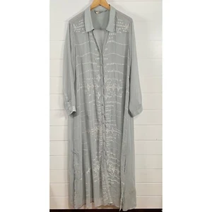 Soft Surroundings Womens Embroidered Sheer Maxi Dress sz 1X Long Sleeve Boho - Picture 1 of 13