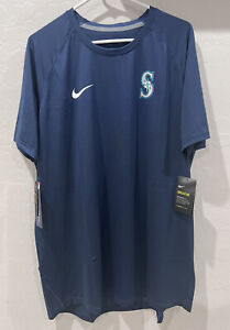 MLB Team Issued Seattle Mariners Nike Pro Breathe Navy Baseball  Shirt XXL NWT