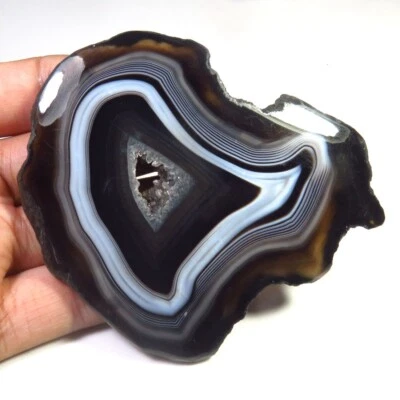 Piedra preciosa rebanada negra 335 quilates 87x78 mm natural druzy rebanada ágata cabujón SCL-1596 Foto 1 de 4