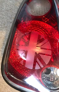 Mini Cooper, One, Clubman 02-06 R50 R52 R53 Union Jack Rear brake light Stickers - Picture 1 of 12