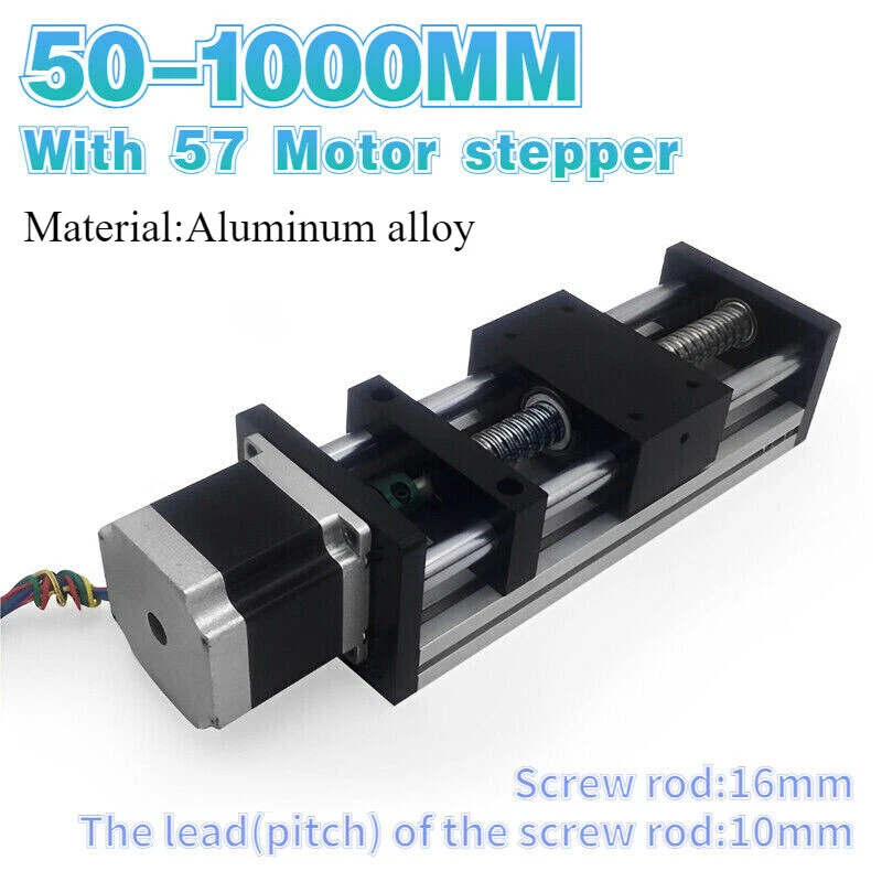 CNC Linear Guide Stroke Rail Motion Slide Actuator W/ New 57 Motor Stepper Stage - Image 1 of 4