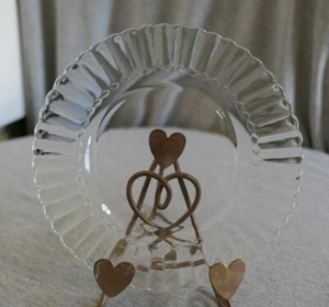 Vintage Mexico Forte Crisa Clear Glass Ribbed Diamond Bread & Butter Plate 7" - Bild 1 von 5