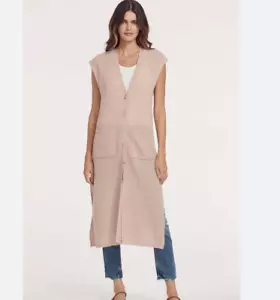360 Cashmere Jasmin 100% Cashmere Long Cardigan Duster Mauve Pink Size Small - Picture 1 of 6