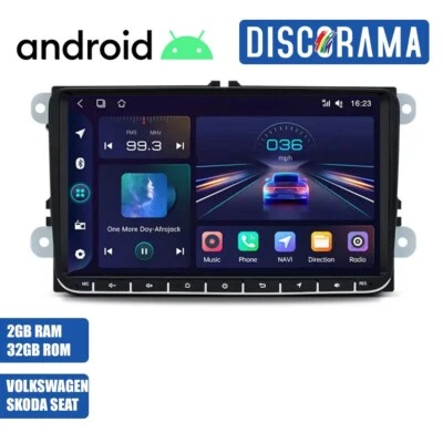 AUTORADIO ANDROID VOLKSWAGEN GOLF POLO PASSAT SKODA SEAT STEREO AUTO WIFI NAVI - Immagine 1 di 4