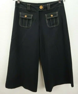 Copper Key Dillards Womens Size 7 Black Wide Leg Cropped Dress Pants Trousers - Picture 1 of 4