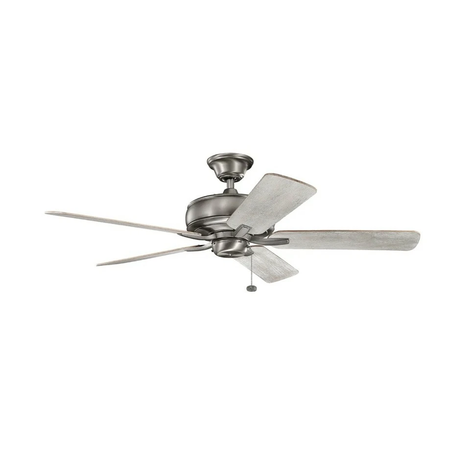 Kichler 330247BAP Terra 52" Ceiling Fan & Blades. Pewter w Cherry/Walnut - Image 1 of 4