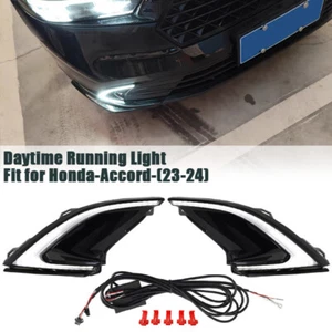 Pair Front Bumper Fog Lights LED Assembly For Honda Accord 2023~2025 Signal Lamp - Picture 1 of 14