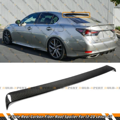 FOR 13-20 LEXUS GS300 GS350 GS450H GSF V2 CARBON FIBER REAR WINDOW ROOF SPOILER - Image 1 of 4