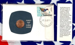 1967 #56 99 COMPANY FIRST DAY FIRST ISSUE WESTERN SAMOA 2 SENE light spotting - Picture 1 of 2