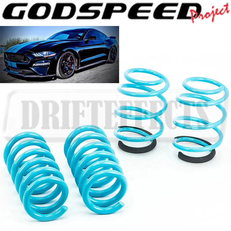 FOR FORD MUSTANG 2015-23 GODSPEED TRACTION-S LOWERING COIL SPRINGS SUSPENSION - Image 1 of 4