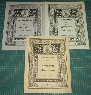 School Band Music No 10 GAVOTTE - Charles Jessop - 1907 Novello - W.G. McNaught - Image 1 of 4