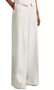 Reiss Leanna Smokinghose weites Bein weiße Hose - Größe US 10 / UK 14 - Einzelhandel 290 $ - Bild 1 von 9