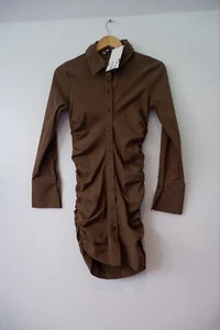 Zara Womens Dress Size S Small Brown Long Sleeve BRAND NEW RRP £30 - Picture 1 of 3
