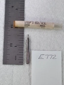 1 NEU USA 3/64 ZOLL DURCHMESSER HARTMETALL SCHAFTFRÄSER 2FL KUGEL. 1-1/2" OAL 1/8" LOC (E772) - Bild 1 von 4