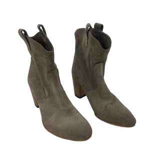 Alberto Fermani Gray Suede Western Boots Women Size 8 Preowned - Picture 1 of 6