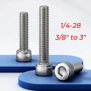 1/4-28 Stainless Steel Socket Head Cap Screws, Allen Bolts, US UNF Fine Thread - Picture 1 of 16
