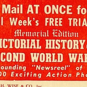 c1940's H. Wise & Co's "Pictorial History WW2" Postal Reply Postcard Offer Card - Picture 1 of 3