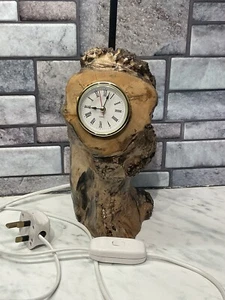 Handmade Driftwood Lamp & Clock Beautiful Art Decorative Rustic Wood: See Video! - Picture 1 of 17