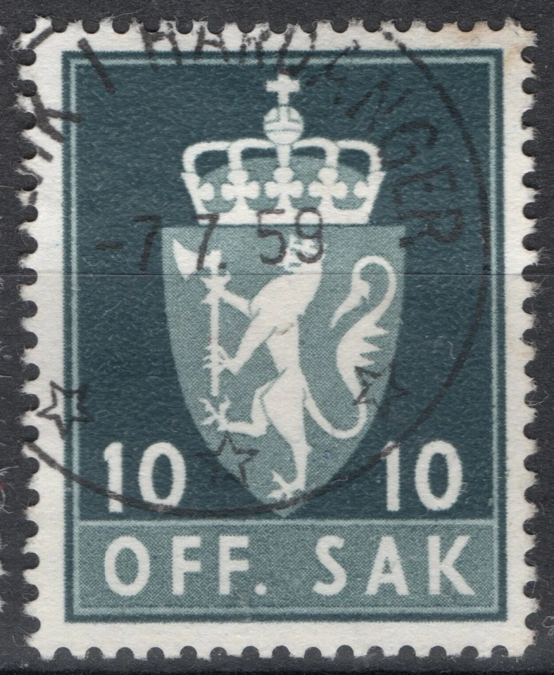 Noruega 1685 1955-68, T 76 SON Ulvik i Hardanger 7 7. 59 (HO) Foto 1 de 1