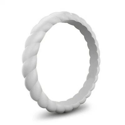 2x Alianza de boda de silicona anillo de compromiso ajuste flexible hipoalergénico hombres mujeres decoración Foto 1 de 4