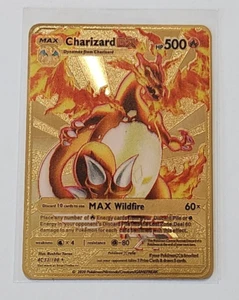 2020 POKEMON CHARIZARD DX GOLD METAL CARD - Picture 1 of 2