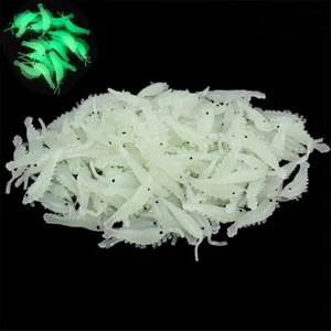 100pcs Soft Silicone Shrimp Fishing Lures 2.7cm Small Light Green Freshwater - Picture 1 of 28