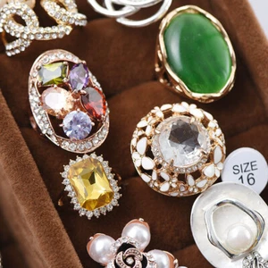 Wholesale Bulk Lot 10-100pcs Rings Mixed Rings Finger Rhinestone Crystal Jewelry - Picture 1 of 12