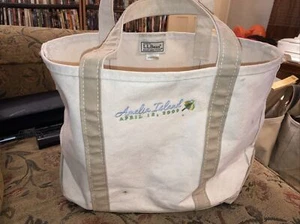 ll bean boat and tote bag * Made USA * Amelia Island Florida * 15 x 11 Grey Trim - Picture 1 of 9