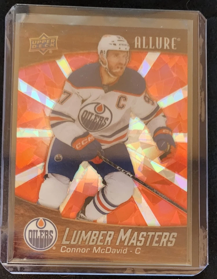 Connor McDavid 2023-24 UD Allure Lumber Masters Red /99 #LM-15 Edmonton Oilers - Image 1 of 2