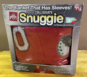 Ohio State Buckeyes Snuggie 71" x 54" Fleece Blanket With Sleeves Red & Gray New - Picture 1 of 10