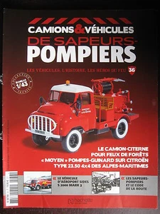 FASCICULE CAMIONS VEHICULES SAPEURS POMPIERS N°36 CITROEN TYPE 23.50 4X4 CCF - Imagen 1 de 1