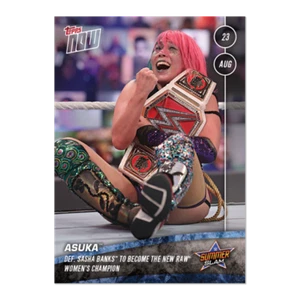 Asuka Derrotats Sasha Banks 2020 Topps Now WWE #44 para convertirse en nuevo campeón RAW - Imagen 1 de 1