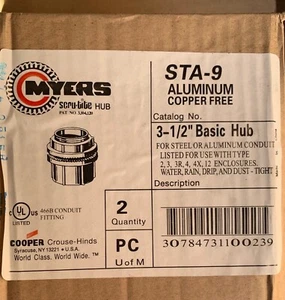 Myers STA-9 Aluminum (no Copper) 3-1/2" Basic Hub, 2 Pack - Picture 1 of 1