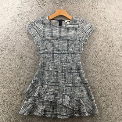 Speechless A Line Midi Dress Womens M Blue Crew Neck Short Sleeve Zip Up NEW - Image 1 of 4