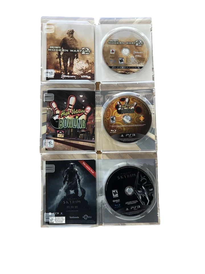 Lote De 3 Juegos PS3, Modern Warfare 2, Skyrim Y Jogh Velocity Bowling Foto 1 de 3