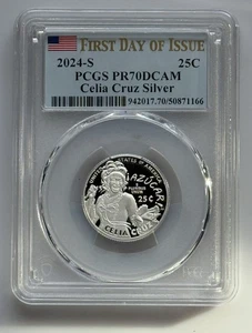 2024 S Silver Proof American Women Quarter Celia Cruz PCGS PR 70 DCAM First Day - Picture 1 of 2