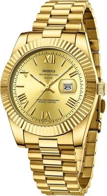 Orologi Da Uomo Analogici Al Quarzo in Acciaio Inossidabile Oro Rosa Argento Oro - Immagine 1 di 4