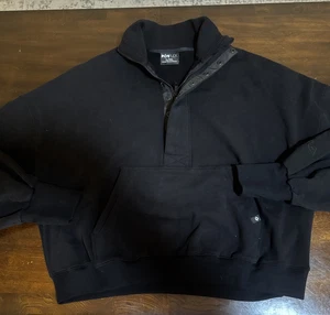 POPFLEX Ooey Gooey Crop Half Zip Black Pullover Sweatshirt Women’s Plus L/XL - Picture 1 of 5