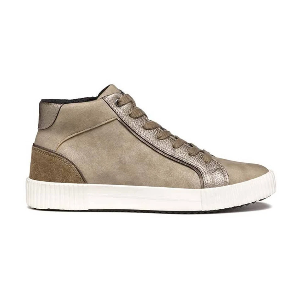 Geox Women's High Top Leather Winter Casual Sportive Beige Sneakers 38 - Image 1 of 1